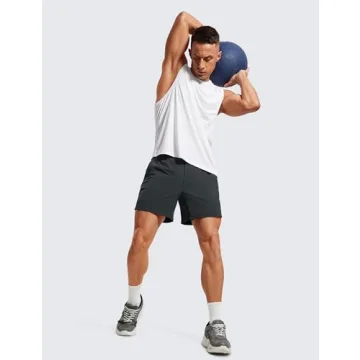CRZ YOGA Men's 2 in 1 Running Shorts Quick Dry
