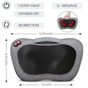 VIKTOR JURGEN Shiatsu Back Massager with Heat – Deep Tissue Massage for Neck, Shoulder, Leg, Upper & Lower Back Pain Relief, Electric Kneading 3D Massage Pillow Gifts for Men Women Dad, Mom, Christmas