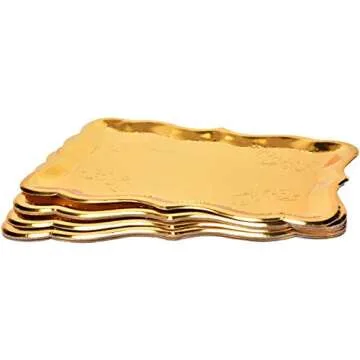 Gift Boutique Gold Rectangle Trays for Cake and Dessert Display