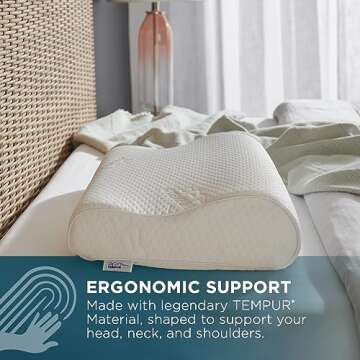 Tempur-Pedic TEMPUR-Ergo Neck Pillow, Large Profile, White