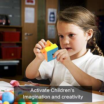 Roxenda Speed Cube Set, Speed Cube Bundle of 2x2x2 and 3x3x3 Cube Smoothly Magic Cube Collection for Kids Teens & Adults [2 Pack] (Stickerless)