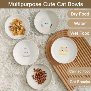 Seyatoo Ceramic Cat Bowls for Whisker Fatigue Relief and Style