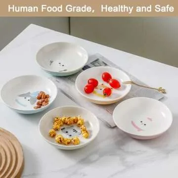 Seyatoo Ceramic Cat Bowls for Whisker Fatigue Relief and Style