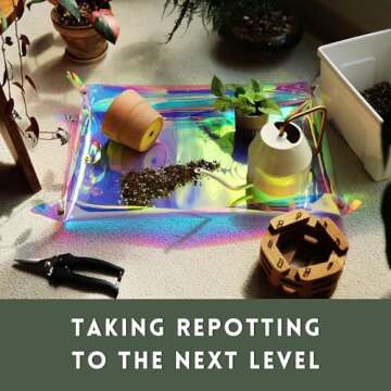 The Green Alcove Holographic Plant Repotting Mat – Perfect for Indoor Gardening
