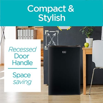 BLACK+DECKER Compact Mini Fridge with Freezer - Stylish & Quiet