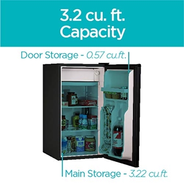 BLACK+DECKER Compact Mini Fridge with Freezer - Stylish & Quiet