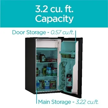 BLACK+DECKER Compact Mini Fridge with Freezer - Stylish & Quiet