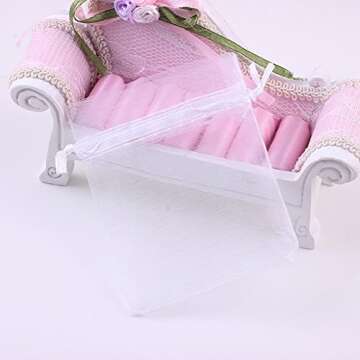 Wudygirl 100pcs Organza Bags 4X6 with Drawstring Jewelry Pouches Bags for Party Wedding Christmas Candy Seashell Favor Bags (White 4x6)