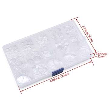 SEMINI Mixed Size 8mm-25mm 280Pcs Black/White/Transparent Resin Buttons Small Big 2 Holes Buttons Craft Buttons for Sewing,Women Men Children Clothing,DIY Crafts,Decoration (SZ023 Transparent 2 Hole)