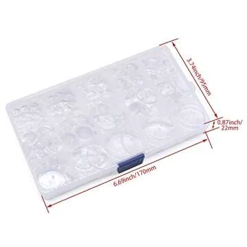 SEMINI Mixed Size 8mm-25mm 280Pcs Black/White/Transparent Resin Buttons Small Big 2 Holes Buttons Craft Buttons for Sewing,Women Men Children Clothing,DIY Crafts,Decoration (SZ023 Transparent 2 Hole)