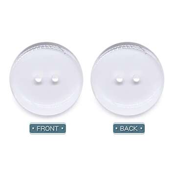 SEMINI Mixed Size 8mm-25mm 280Pcs Black/White/Transparent Resin Buttons Small Big 2 Holes Buttons Craft Buttons for Sewing,Women Men Children Clothing,DIY Crafts,Decoration (SZ023 Transparent 2 Hole)