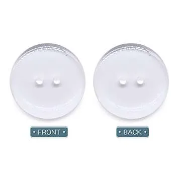 SEMINI Mixed Size 8mm-25mm 280Pcs Black/White/Transparent Resin Buttons Small Big 2 Holes Buttons Craft Buttons for Sewing,Women Men Children Clothing,DIY Crafts,Decoration (SZ023 Transparent 2 Hole)