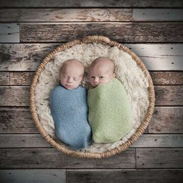 Premium Background Paper for Photography - 3 Pack - 4x12 Foot Rolls - Seamless Designs - Perfect Shiplap Photography Backdrops for Baby Pictures, Headshots, and More