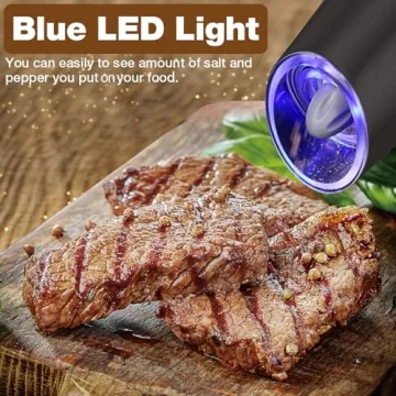 Electric Pepper and Salt Grinder Set - Black 2 Pack