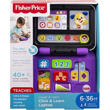 Fisher-Price Click & Learn Laptop - Interactive Infant Toy