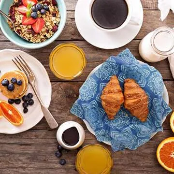 BEEHIVE Reusable Beeswax Food Wraps – 7 Pack Organic Food Wrap For Bread & Sandwich Wrapping – Eco Friendly, Sustainable & Zero Waste Biodegradable Bees Wax Wrap For Food Cover & Storage