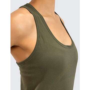 CRZ YOGA Women's Seamless Workout Tank in Dark Olive