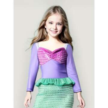 LURLEEZ Arie Mermaid Dress Up Costume Girls Age 3-8