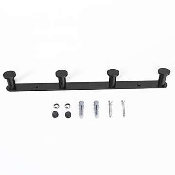 BigBig Home Black Towel Hook Rack for Bathroom & Kitchen