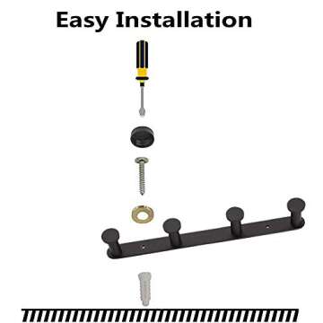 BigBig Home Black Towel Hook Rack for Bathroom & Kitchen