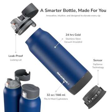HidrateSpark PRO Smart Water Bottle – Bluetooth Tracking & Reminders