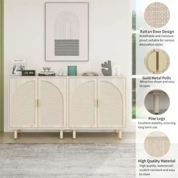 Elegant YHAOWORKS Rattan Sideboard for Stylish Storage