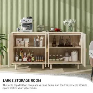 Elegant YHAOWORKS Rattan Sideboard for Stylish Storage