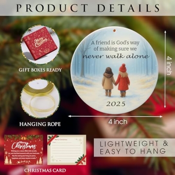 Never Walk Alone Ornament Christian Christmas Ornaments, Religious Christmas Ornaments for Women, Ch...