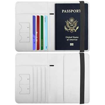 Premium RFID Blocking Passport Holder - Travel Wallet White