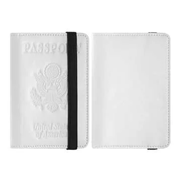 Premium RFID Blocking Passport Holder - Travel Wallet White