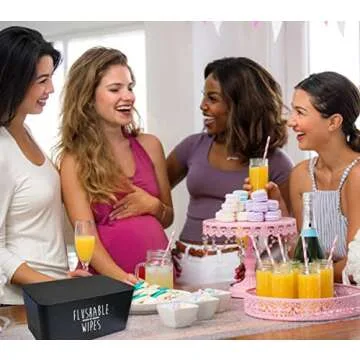 Moorfowl Baby Wipes Dispenser for Bathroom, Upgrade Size(8.2L x 4.9W x 3.9H inches), Flushable Toilet Wipes Holder Container for Restroom