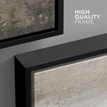 wall26 Framed Canvas Print Wall Art Minimal Brown Brush Stroke Pastel Landscape Abstract Shapes Illustrations Modern Art Decorative Contemporary for Living Room, Bedroom, Office - 24x36 Black