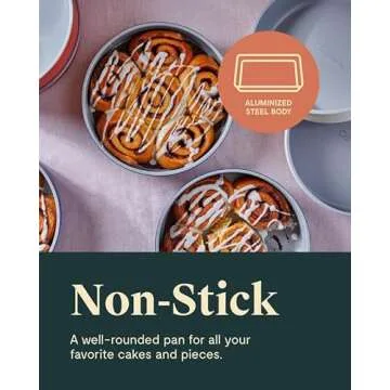 Caraway Non-Stick Ceramic 9” Circle Pan - Naturally Slick Ceramic Coating - Non-Toxic, PTFE & PFOA Free - Perfect for Birthday Cakes, Tartes, & More - Navy