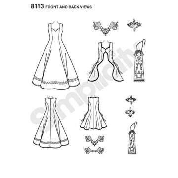 Simplicity 8113 Video Game Princess Halloween and Cosplay Costume Sewing Pattern, Sizes 14-22