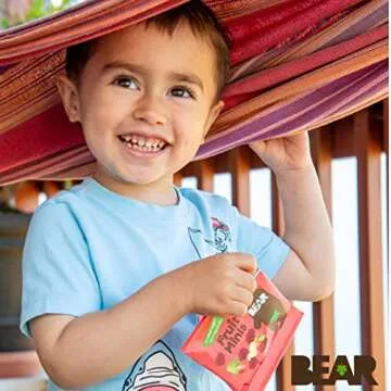 BEAR Real Fruit Snack Minis, Strawberry – (Pack of 18) – Bite Sized Snacks for Kids, Gluten Free, Vegan, Non GMO, 0.7 Oz