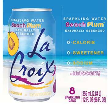 LaCroix Sparkling Water, Beach Plum, 12 Fl Oz (pack of 8)