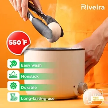Riveira Tongs with Silicone Tips | High-Heat Kitchen Essential