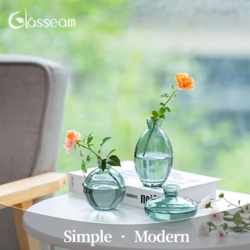 Stylish Glasseam Mini Glass Bud Vase Set for Home Decor
