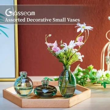 Stylish Glasseam Mini Glass Bud Vase Set for Home Decor