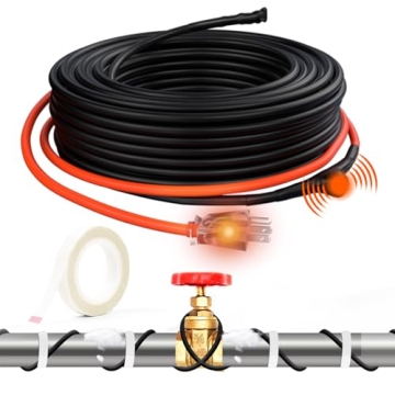HEATIT JHSF 100ft Self-Regulating Pipe Heating Cable for Pipe Freeze Protection, Automatic with Buil...