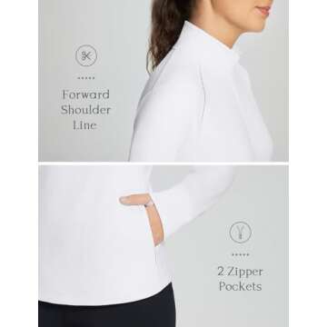 BALEAF Women's Fleece Pullover Jacket Water Resistant Half Zip Thermal Golf Shirts Cold Weather Running Gear Winter