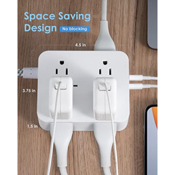 Surge Protector Power Strip with USB C and 6ft Cord