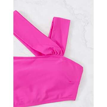 MakeMeChic Women's Cut Out One Piece Swimsuits Monokini One Shoulder Bathing Suits