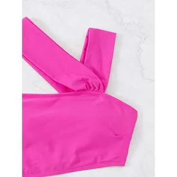 MakeMeChic Women's Cut Out One Piece Swimsuits Monokini One Shoulder Bathing Suits