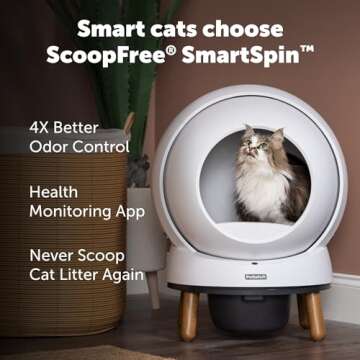 PetSafe ScoopFree SmartSpin Self-Cleaning Cat Litter Box - Advanced Odor Control Technology, App Con...