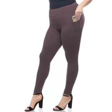 SATINA High Waisted Leggings for Women - Soft, Stretchy Leggings with Side Pockets - Full Length Yog...