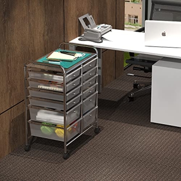 Simple Houseware 12 Drawer Craft Storage Rolling Cart
