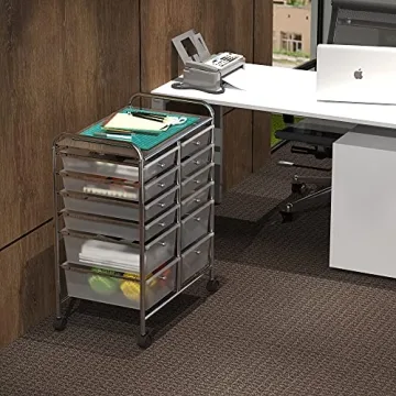 Simple Houseware 12 Drawer Craft Storage Rolling Cart