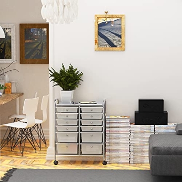 Simple Houseware 12 Drawer Craft Storage Rolling Cart