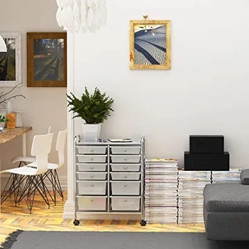 Simple Houseware 12 Drawer Craft Storage Rolling Cart